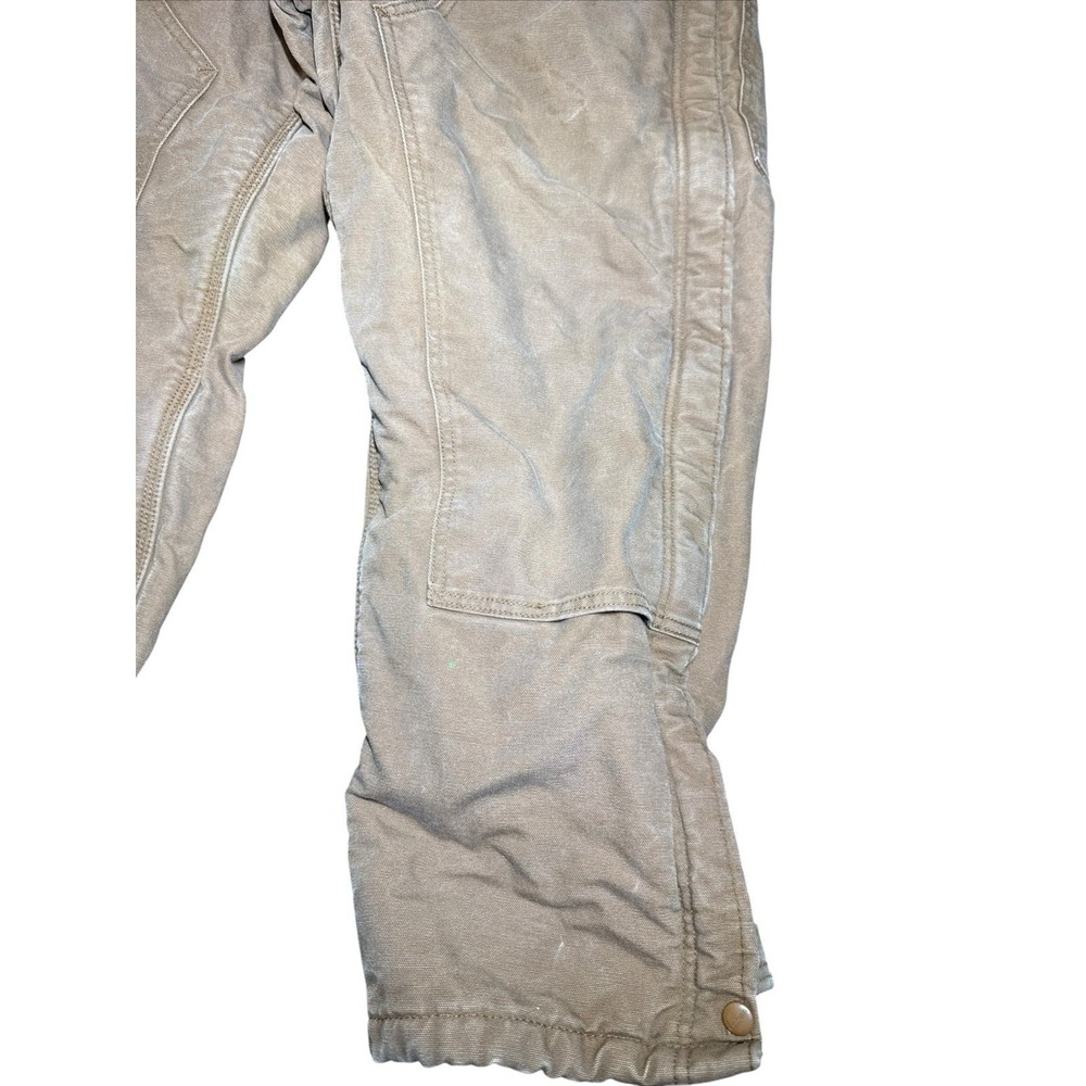 Carhartt Bib Overalls Mens 38x32 Brown Insulated - Picture 4 of 11